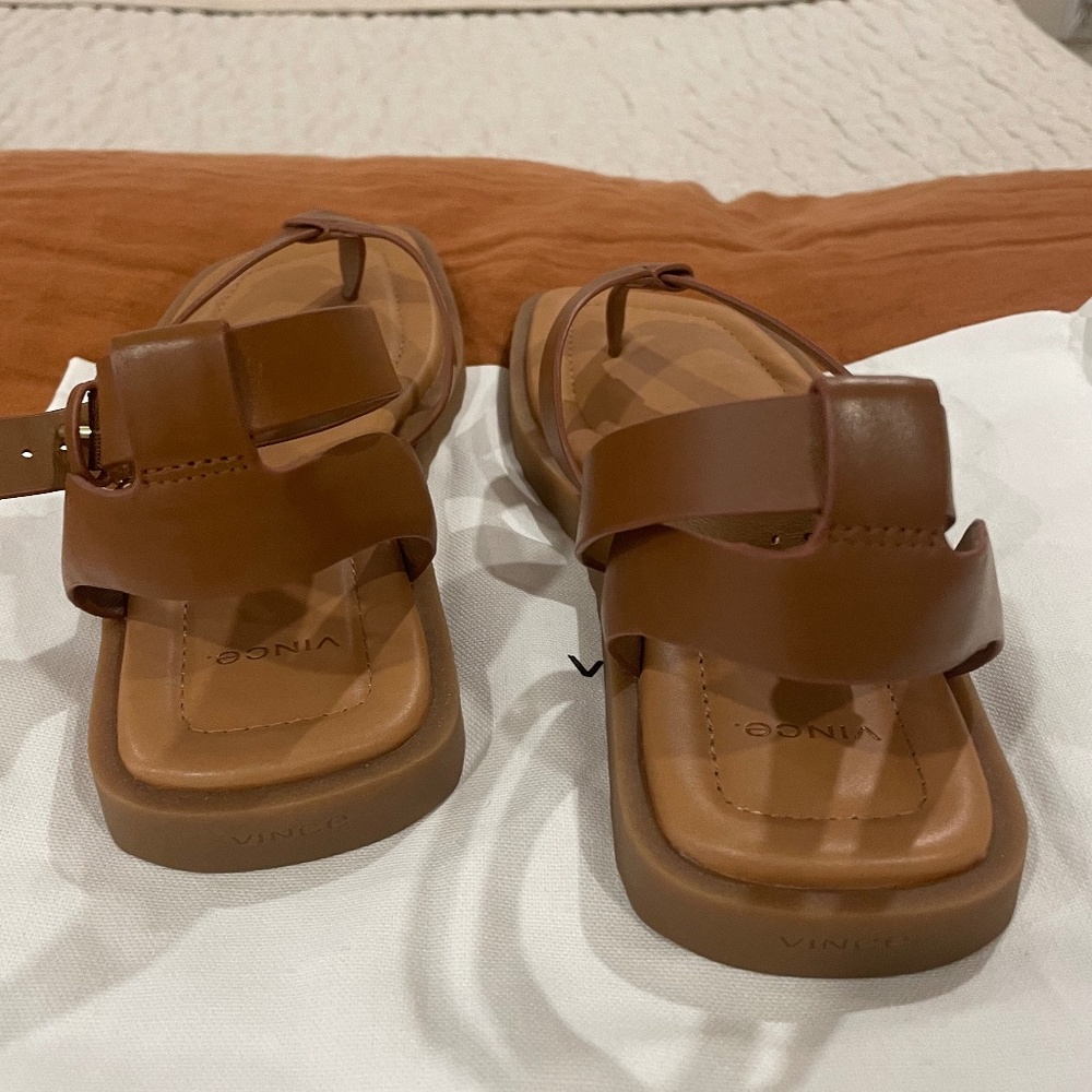 NWOT Vince Samuela Ankle Strap Sandal-Brown - Picture 3 of 5
